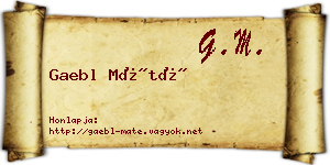 Gaebl Máté névjegykártya